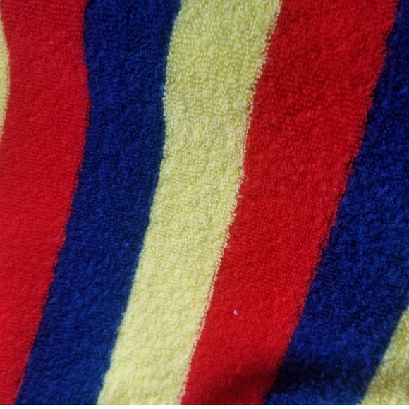 🎈Sale! Vintage 70s Swim Cover Up Top Striped Hooded S - Picture 7 of 8